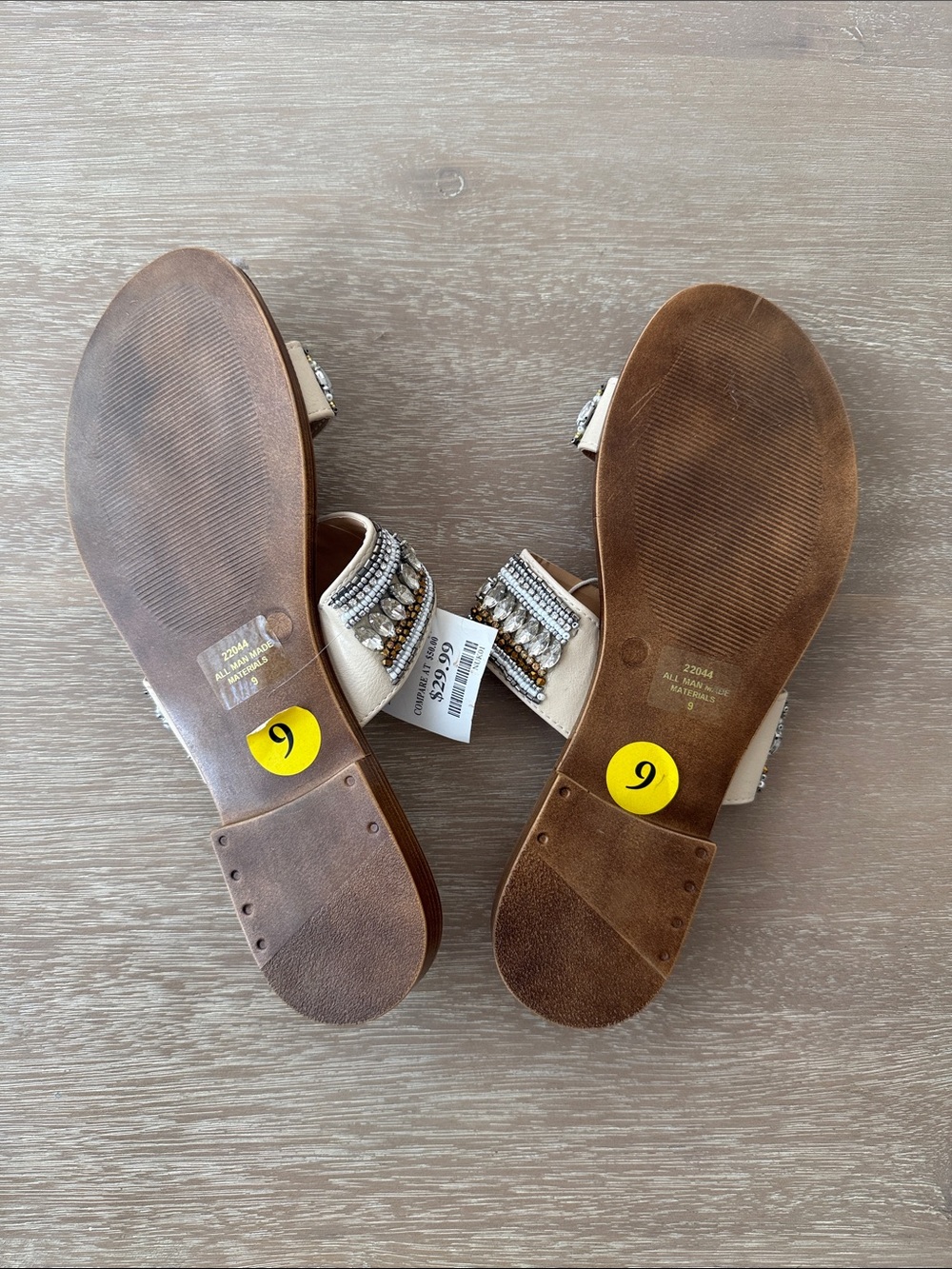 NWT Beaded Double Strap Sandals | W9 - Picture 4 of 5